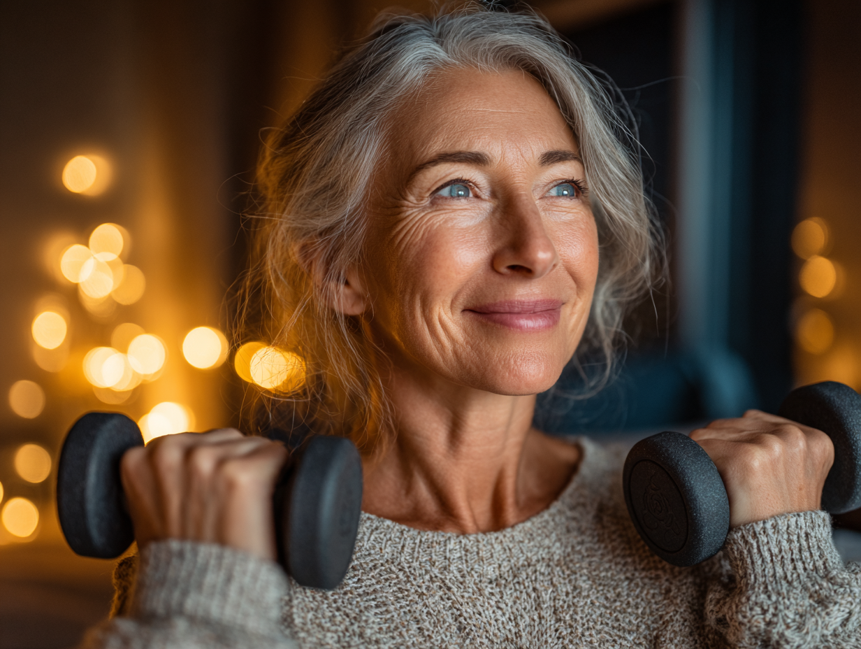 Дві жінки старшого віку посміхаються після спільного тренування